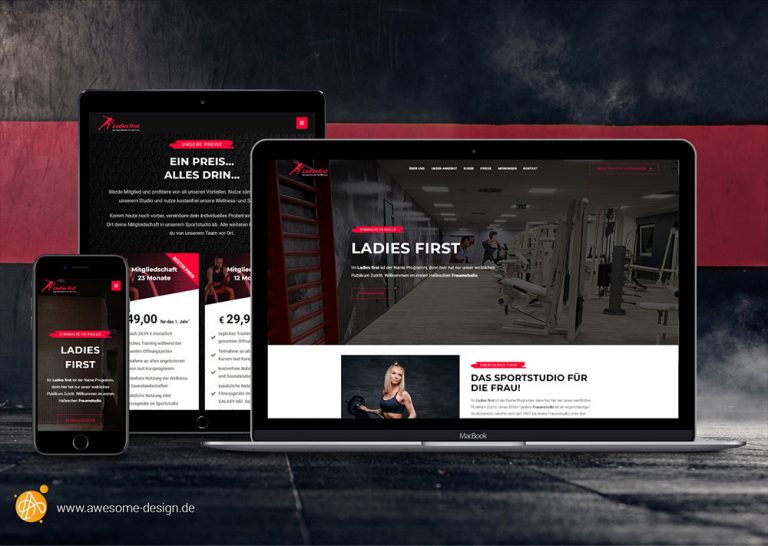 Webdesign - Ladies first | Webseite für Sportstudio | Awesome Design