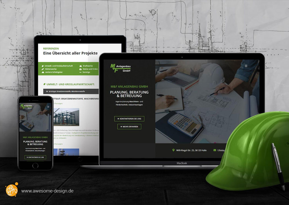Webdesign - MF Anlagenbau | Webseite für Planungsteam | Awesome Design