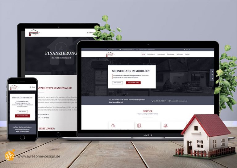 Webdesign - Schneegans Immobilien | Webseite für Immobilienmakler | Awesome Design