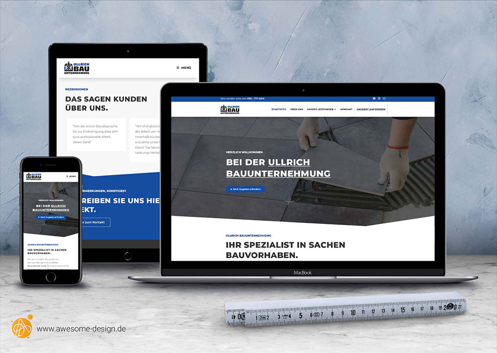 Webdesign - Ullrich Bauunternehmung | Webseite für Bauunternehmen | Awesome Design