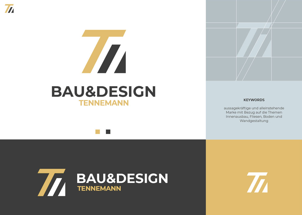 Logo und Corporate Design Bau und Design Tennemann