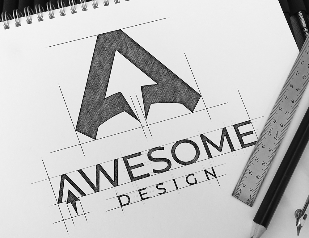 Awesome Design Logosketch - Entwicklungsprozess